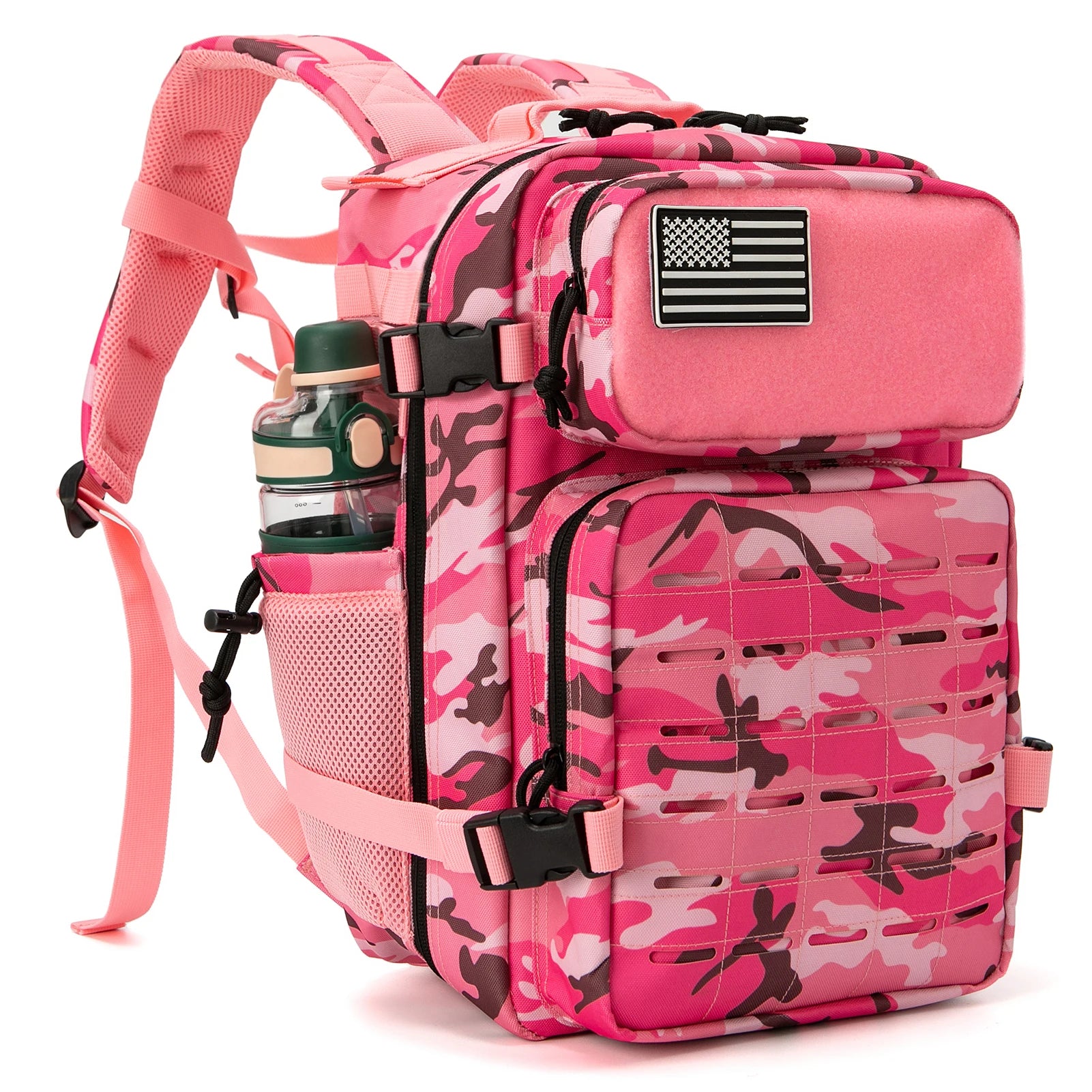 25L Tactical Backpacks for Men survival Laser Cut Molle Daypack Small Bug Out Bag Gym Hking Rucksack with Dual Cup Holders - Smarsty