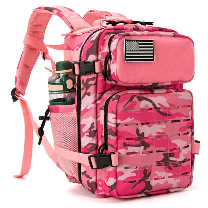 25L Tactical Backpacks for Men survival Laser Cut Molle Daypack Small Bug Out Bag Gym Hking Rucksack with Dual Cup Holders - Smarsty