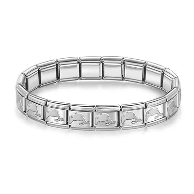 Italian Charm Stainless Steel Elastic Link Bracelet - Smarsty