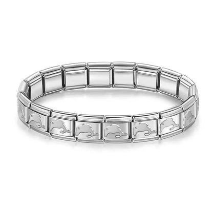 Italian Charm Stainless Steel Elastic Link Bracelet - Smarsty