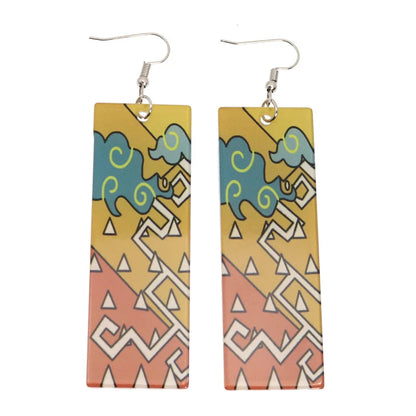 Acrylic Tanjiro Earrings for Women Anime Cosplay Jewelry - Smarsty