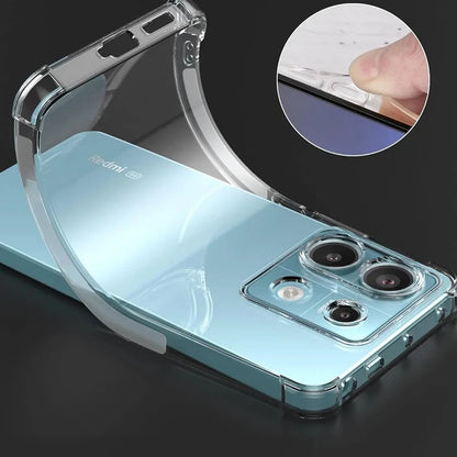 Clear Phone Case For Xiaomi Redmi Note 13 14 12 11 10 9 Pro Plus 5G Shockproof Transparent TPU Bumper Cover Soft Silicone Funda