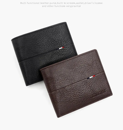 Slim Men Wallets New Short Zipper Card Holder Photo Holder Male Purse Simple Coin Pocket High Quality PU Leather Men's Wallet - Smarsty