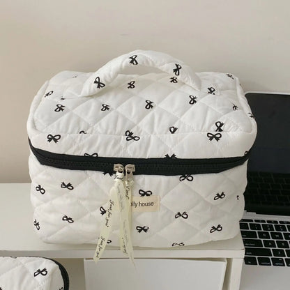 Cherry Print Makeup Bag Cosmetic Tote Organizer For Travel - Smarsty