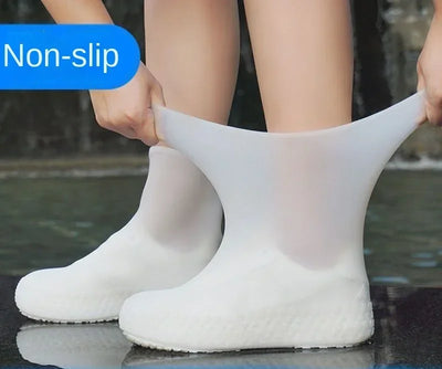 1 Pair Silicone WaterProof Shoe Covers Lip-resistant Rubber Rain Boot Rain Gear Overshoes Accessories for Outdoor Rainy Day - Smarsty
