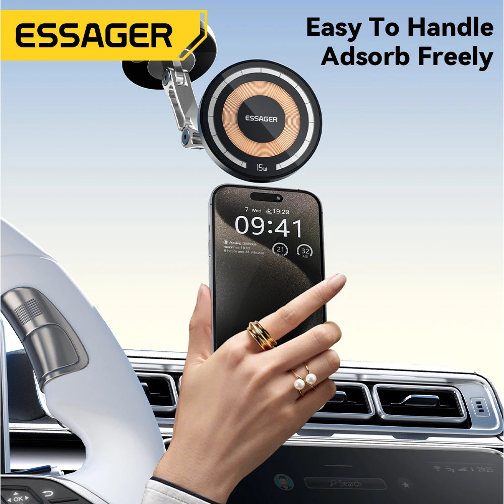 Magnetic MagSafe Wireless Car Charger Holder 15W Charging - Smarsty