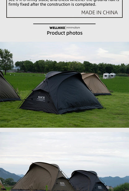 WELLHIKE Outdoor Portable Tent Single and Double Field Park Camping Equipment Rain and Sun Thickened Three Sseason Tent