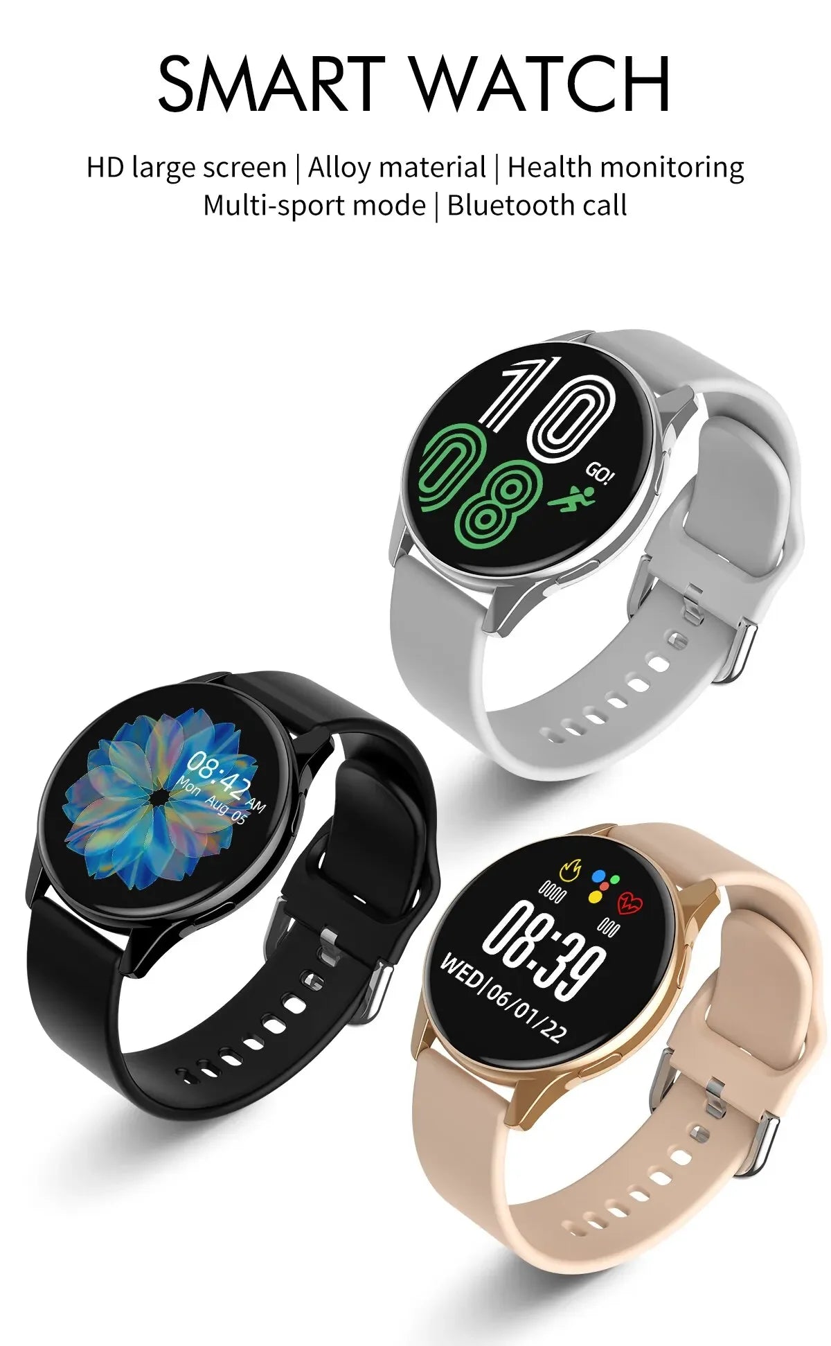 Women Bluetooth Smart Watch with Heart Rate Monitoring - Smarsty
