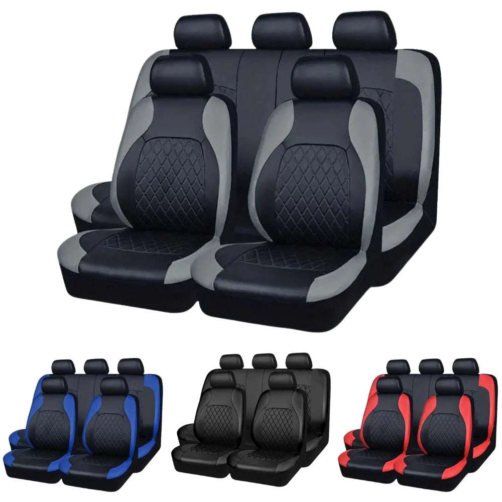 All Season Universal Car Seat Covers PVC Black Sports - Smarsty