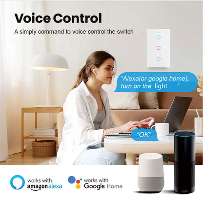Tuya WiFi Smart Wall Switch with Voice Control - Smarsty