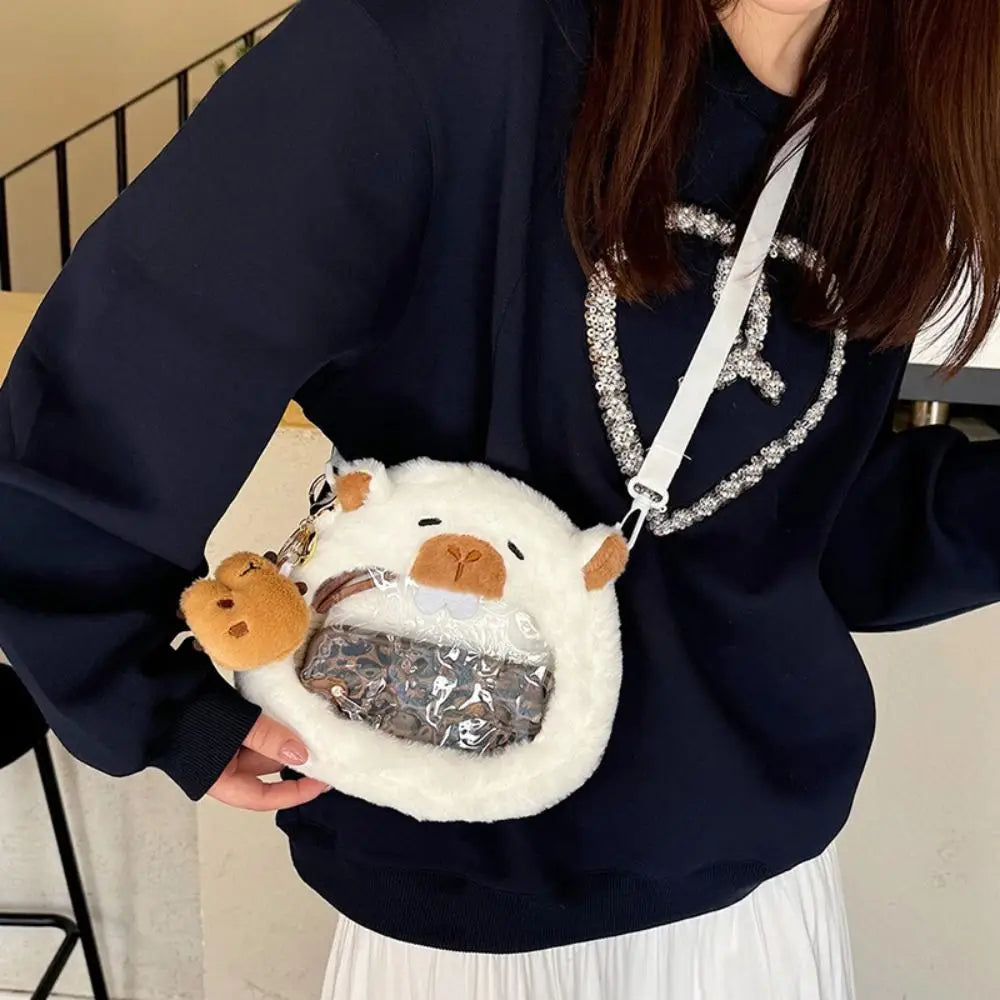 Capybara Plush Cartoon Shoulder Bag Large Capacity Unisex - Smarsty