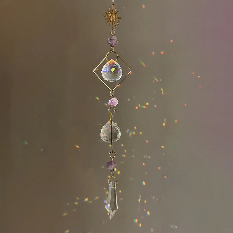Hanging Crystal Pendant Suncatcher Wind Chimes for Home Decor - Smarsty