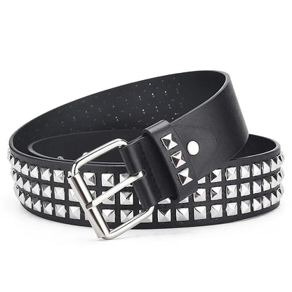 Unisex Punk Rock Studded Belt With Metal Detailing - Smarsty
