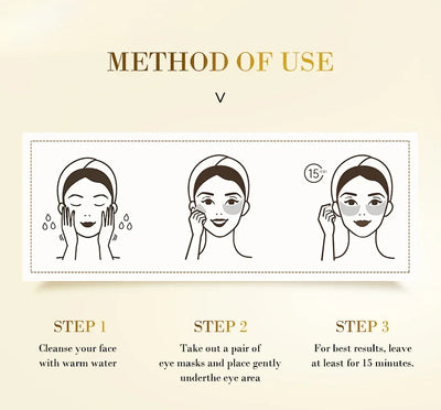 24K Gold Hyaluronic Acid Eye Mask for Dark Circles - Smarsty