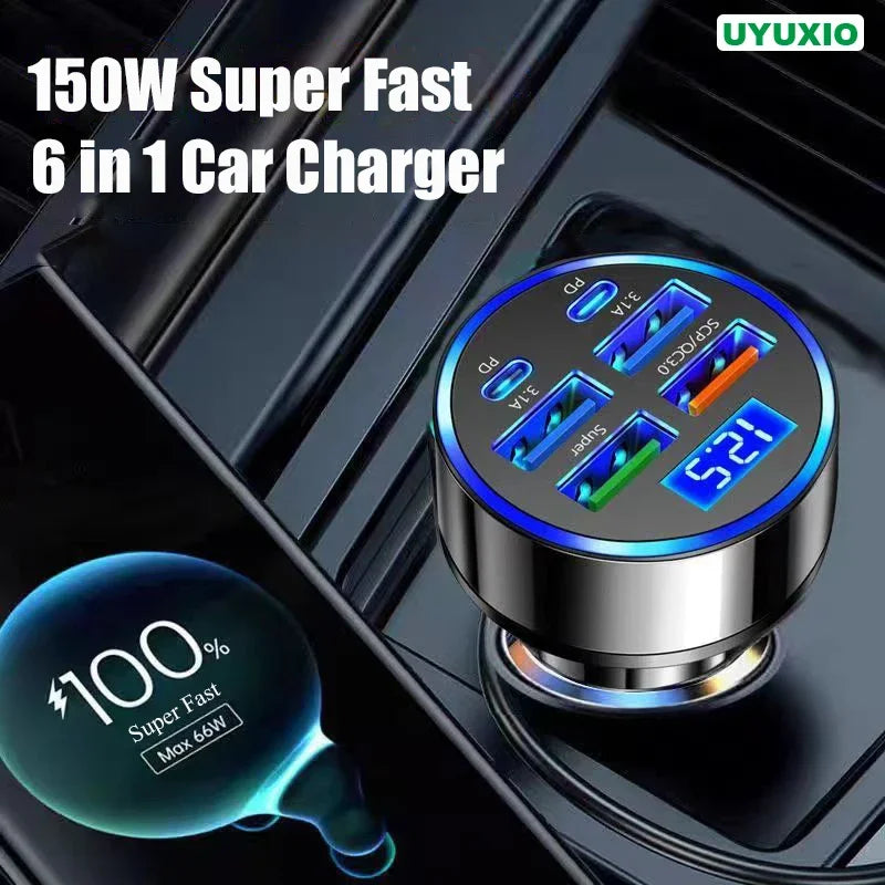 USB C Car Charger With Voltage Display PD Fast Charge - Smarsty