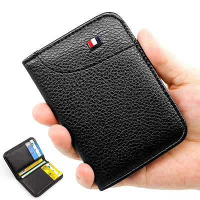 Portable Super Slim Soft Wallet for Men PU Leather Mini ID Credit Card Wallet Purse Card Holders Wallet Thin Small Short Wallets - Smarsty