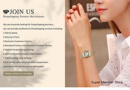 Luxury Gold Plated Ladies Quartz Watch with Stylish Design - Smarsty