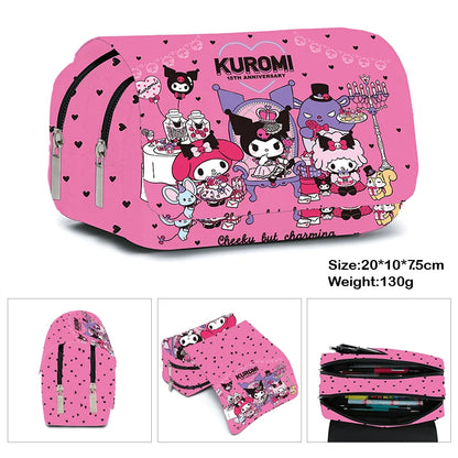 Cartoon Double Layer Pencil Bag for Kids School Use - Smarsty