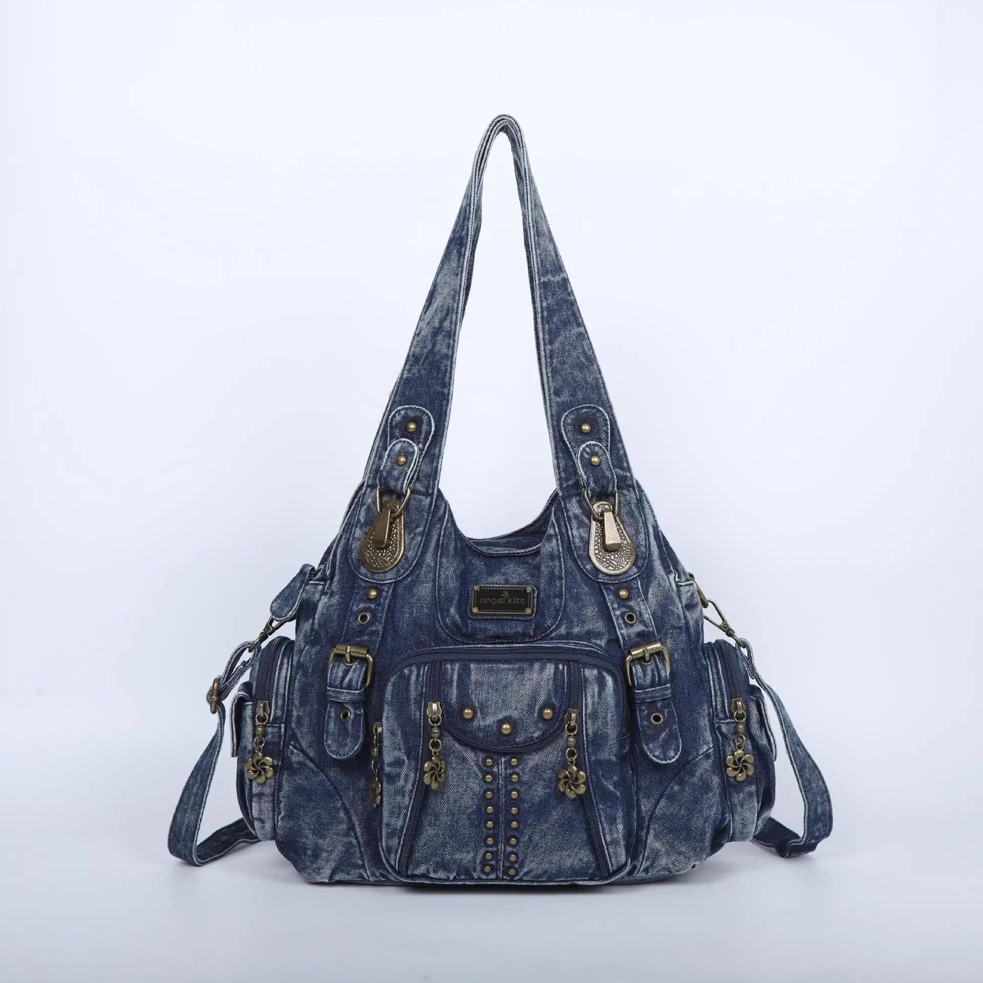 Angelkiss PU Leather Women Shoulder Bag Zipper Closure - Smarsty