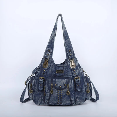 Angelkiss PU Leather Women Shoulder Bag Zipper Closure - Smarsty