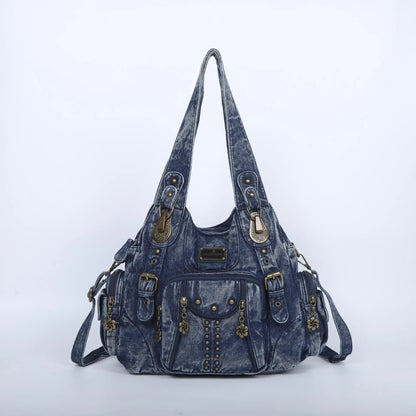 Angelkiss PU Leather Women Shoulder Bag Zipper Closure - Smarsty