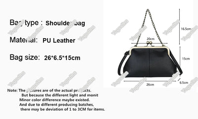 Vintage Soft Skin Shell Bag Lychee Pattern Crossbody - Smarsty