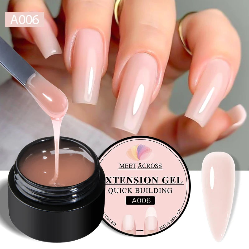 Milk White Quick Extension Gel Nail Polish 8ml Long Lasting Formula - Smarsty