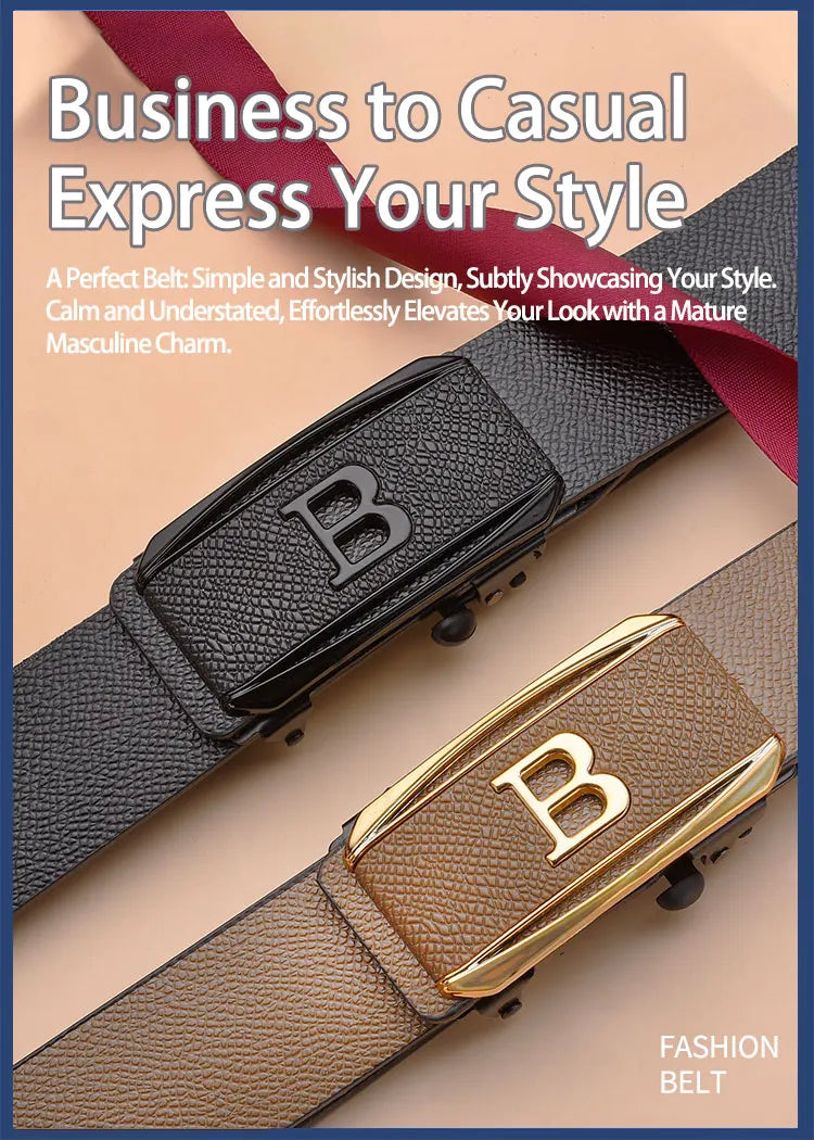 Men's Toothless Automatic Buckle Belt Casual Business Waistband - Smarsty