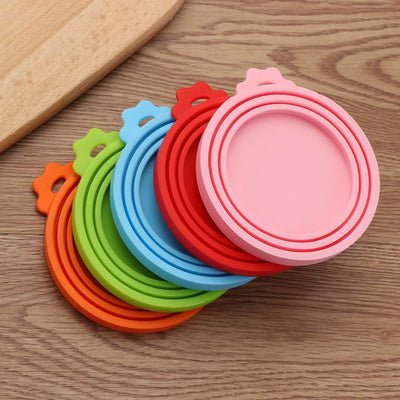 3 In 1 Silicone Canned Lid Reusable Food Tin Cover Keep Fresh Kitchen Organization Pet Supplies by Smarsty