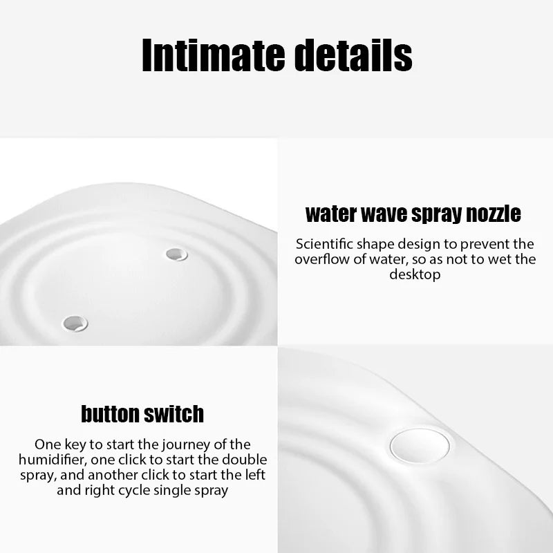 USB Humidifier with Double Spray and LED Light - Smarsty