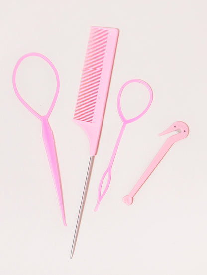 4-Piece Hair Styling Accessories Set with Braid Tool - Smarsty