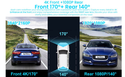 4K Dash Cam Ultra HD Car Front Night Vision Parking - Smarsty