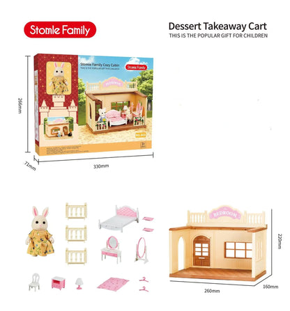 New Simulation Room Forest Family Small West House Rabbit Animal Model Girl Doll House Furniture Double Storey Villa Toys Gifts by Smarsty