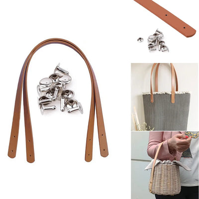 DIY PU Leather Bag Strap Multicolour Detachable Replacement Handbag Band Handle Belts Shoulder Bags Tote Short Straps - Smarsty
