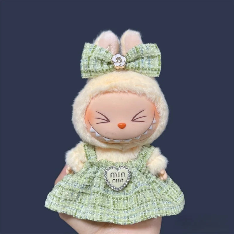 For 17cm Labubu Plush Doll Skirt- Adorable Skirt Set for DIY Clothes Accessories Gift by Smarsty