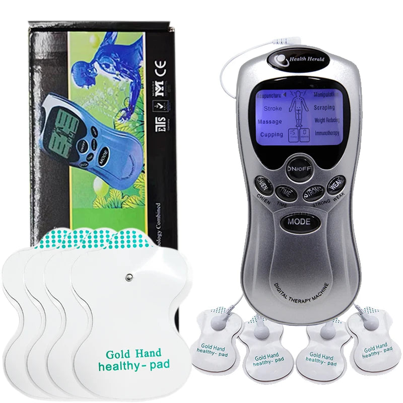 Electric Body Massager with Adjustable Power and 4 Patches - Smarsty