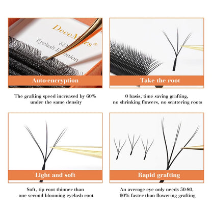 DeceMars 6D-W Shaped Eyelash Extensions for Natural Look - Smarsty