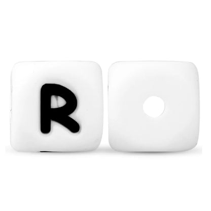 50Pcs Silicone Alphabet Beads White DIY Jewelry Making - Smarsty