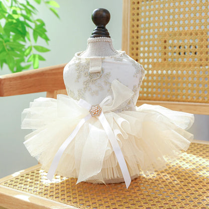 Breathable White Wedding Dress for Small Dogs - Smarsty