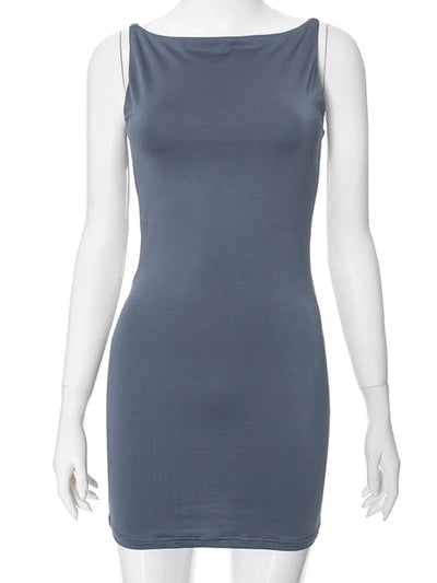 Summer Casual Fashion Mini Sleeveless Wrap Y2K Basic Vest Dress Oufits Sexy Elegant Women Club Party Evening Dress 2024 - Smarsty