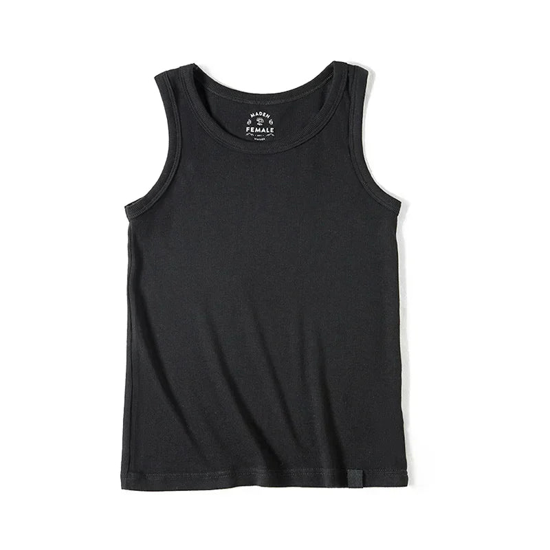 Maden Summer Sleeveless Knitted Tank Tops for Women Solid Color Casual Sports Vest Slim Fit Female Outer Wear Tops