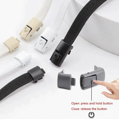 2Pairs Without Ties Elastic Laces No Tie Shoe Laces Press Lock Shoelaces Sneaker Kids Adult 8MM Widened Flat Shoelace for Shoes - Smarsty