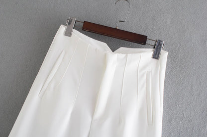 TRAFZA Women Elegant Solid Pencil Pants High Waist Pant For Women Casual Streetwear Woman Trousers Office Wear Chic Pant - Smarsty