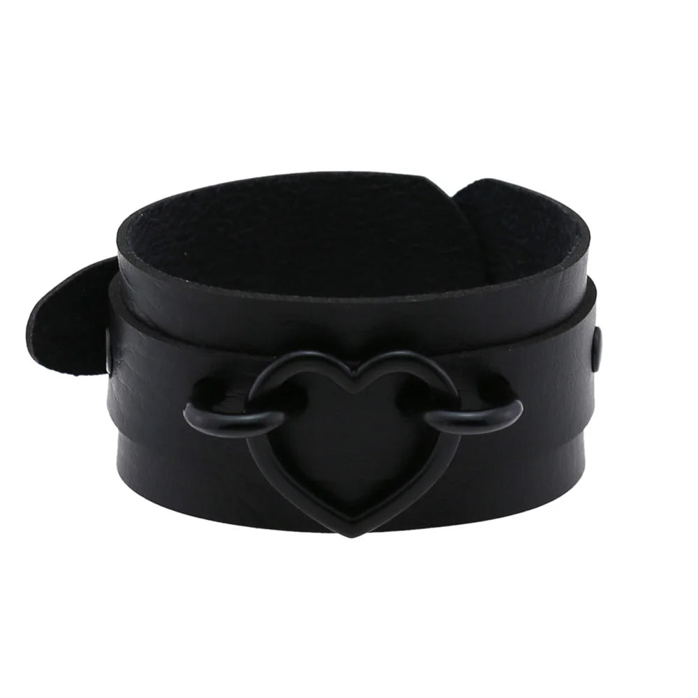 Unisex PU Leather Punk Bracelet With Spikes And Skull - Smarsty