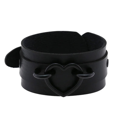 Unisex PU Leather Punk Bracelet With Spikes And Skull - Smarsty