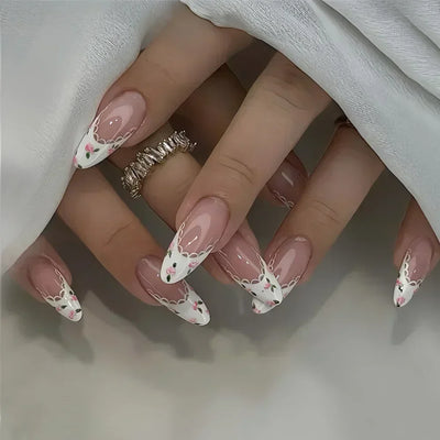 24Pcs Cute Strawberry French Press On Nails - Smarsty