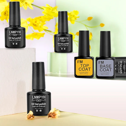 LNWPYH 26 Color Gel Nail Polish Set with Base and Top Coat - Smarsty