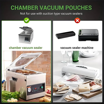 100 Premium Vacuum Sealer Bags, Sealing, Freshness, Compression, Kitchen Vacuum Bags, Food Vacuum Sealer Food Storage Bags by Smarsty