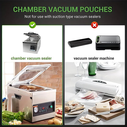 100 Premium Vacuum Sealer Bags, Sealing, Freshness, Compression, Kitchen Vacuum Bags, Food Vacuum Sealer Food Storage Bags