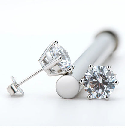 Moissanite Stud Earrings 0.5-2ct 18K Gold Plated Luxury - Smarsty